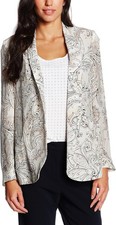 Piazza Sempione Damen Blazer Ssakko Cardigan Langarm, beige, DE 34 (IT 40)