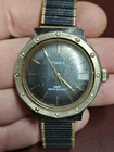 Vtg Timex Marlin Royal Oak Watch Men Silver Gold Tone Date Adj Band Manual Wind