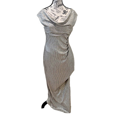 Connected Apparel Womens Gold Sleeveless Long PROM Dress Cowl Neck - Size 10 NEW