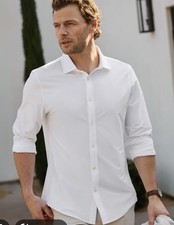 Rhone Commuter Button Down Shirt Mens XLarge White Classic Fit Stretch