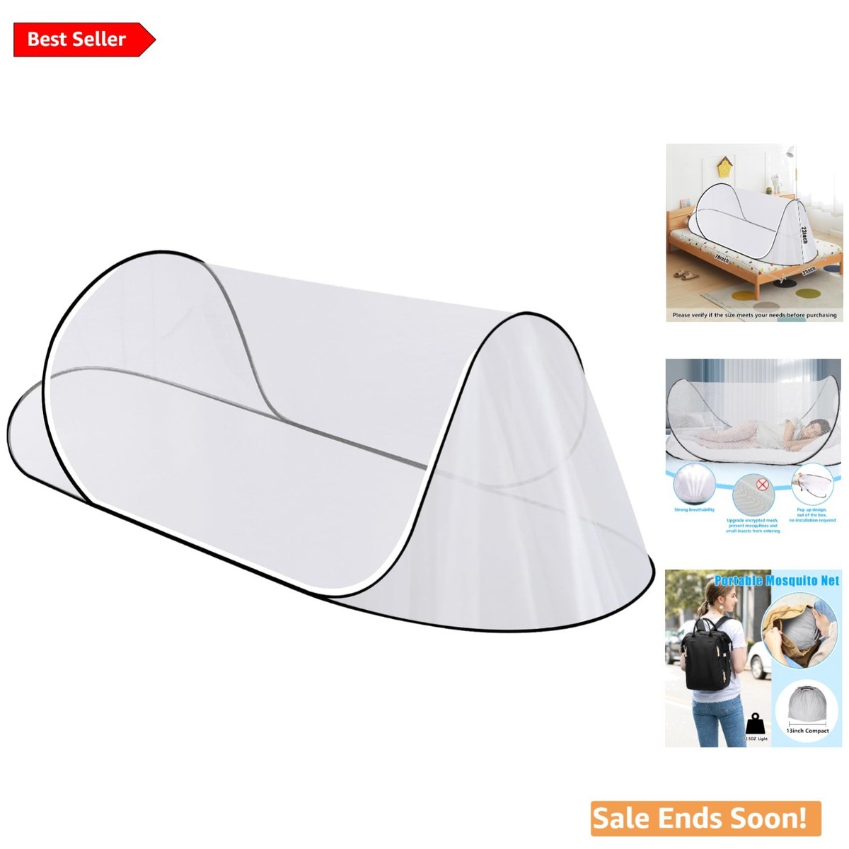 78'' L Pop Up Portable Mosquito Net Tent for Camping & Outdoor