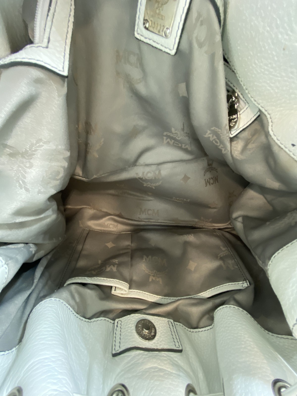 MCM Monogram Chain Link Drawstring Shoulder Bag - image 11