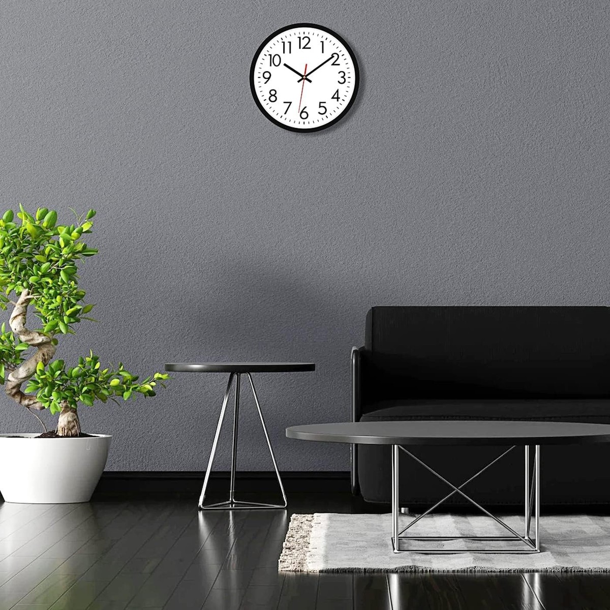 LOKMU Silent Non Ticking Clock 12 Inch,Round Wall Clock