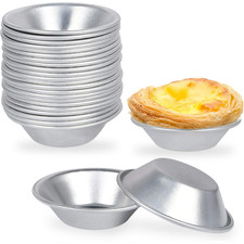 25 Pack Aluminum Egg Tart Molds, Dessert Mold...