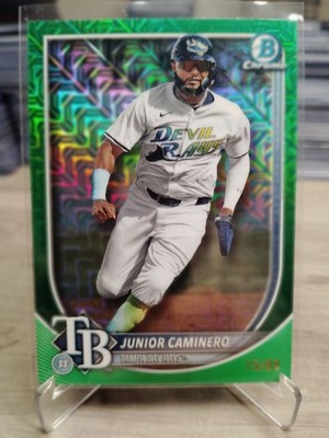 2025 Bowman Chrome - Junior Caminero  #80 Green Wave Refractor /99 Color Match