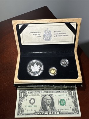 旧貨幣セット（中国・カナダ・アメリカ・オーストラリア・ネパール） Canada 1989 Commemorative Maple Set: 1/10th Gold, 1/10th Platinum
