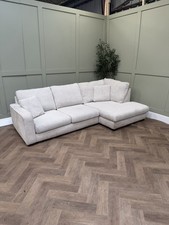 Cream Dunelm Carson Chunky Chenille Chaise Sofa - Delivery Available