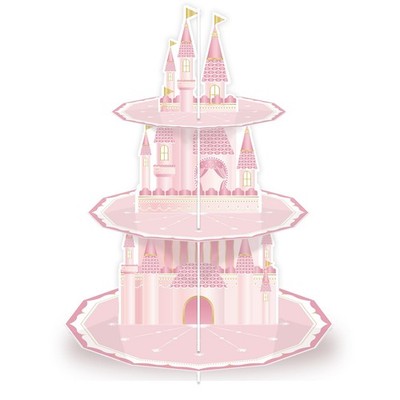 KALEFO Princess Party Supplies 3 Tier Cupcake Stand Birthday Decorations Pink Ca