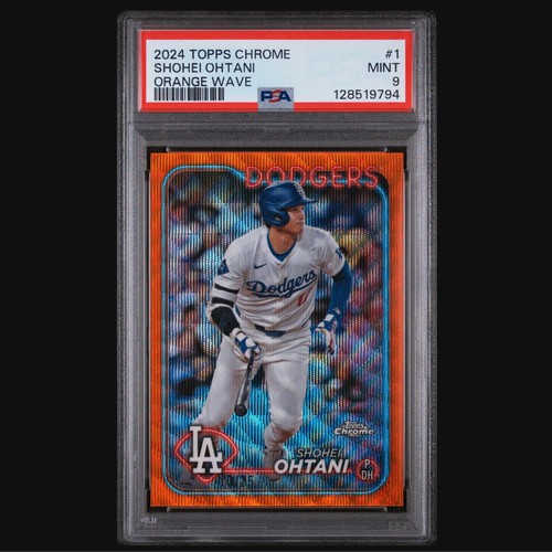 SHOHEI OHTANI 2024 TOPPS CHROME ORANGE WAVE #1 PSA 9