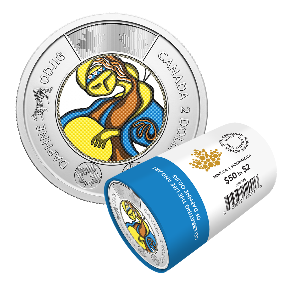 Canada 2025, $2 Life and Art of Daphne Odjig, Coloured Coin from