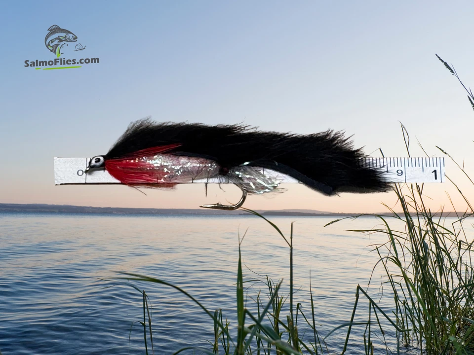 🎣 3er Set Zonker Streamer (Black Rabbit Flash) – 9,5 cm | #2 | Der Tiefen-Klass