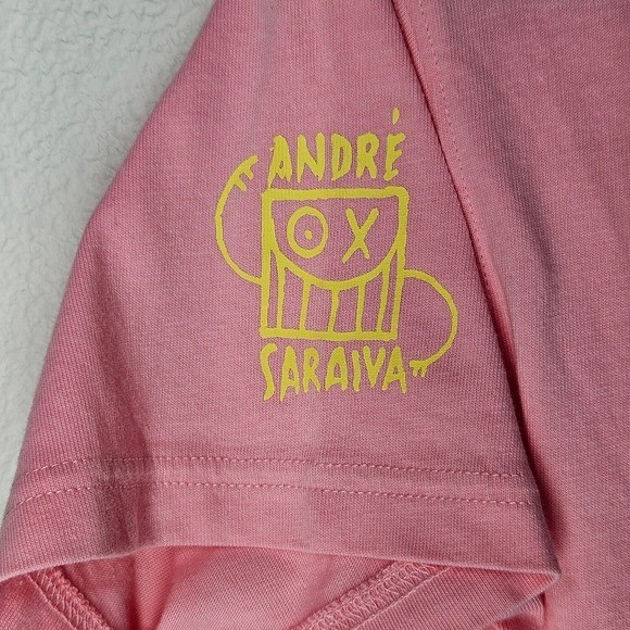 Kids UNIQLO UT Andre Saraiva Graphic T Shirt Pink Size 9-10 thumbnail 3