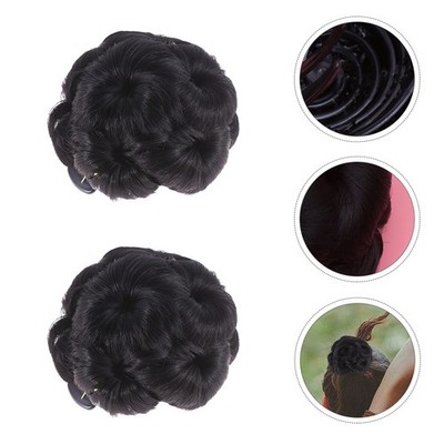  2 Pcs Pferdeschwanz Haarverlängerung Haarknoten-Clip Pferdeschwanzhaarstück