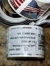 USPS 1 Rolls of 100 Flag Stamps 2024 .