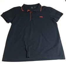 Hugo Boss Slim Fit Mens XL Navy Blue Polo Shirt Pima Cotton