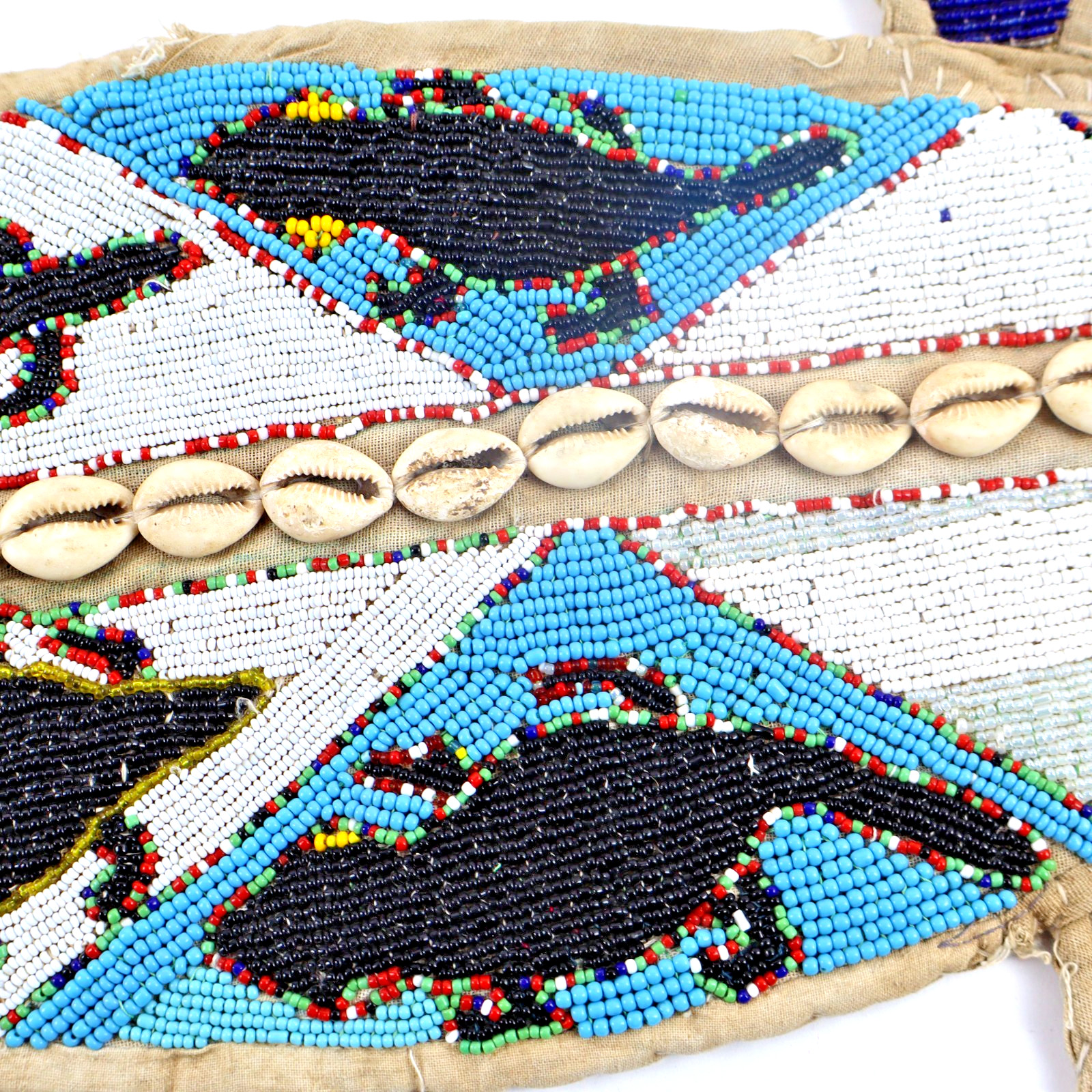 Antqiue African Yoruba Lizard Ceremonial Sash Belt Wall Hanging 40" tribal art