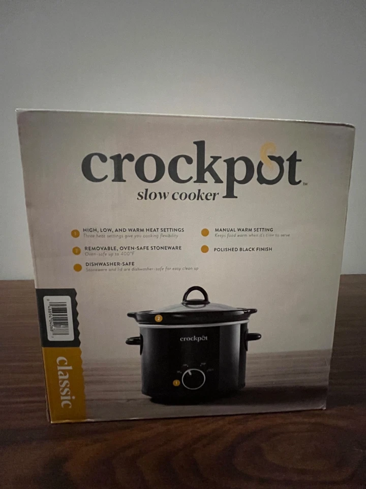 Olla de cocción lenta clásica Crockpot® de 2 cuartos de galón, olla de cocción lenta pequeña, negra Foto 3 de 4