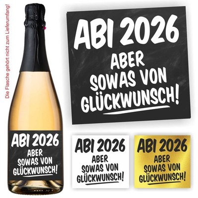 Aufkleber Sektflasche Flaschenetikett Abi  Abitur Reifeprüfung 2026