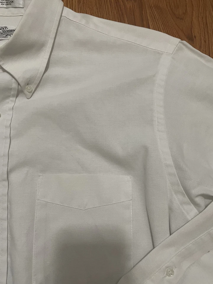 Sears Roebuck Shirt Mens 16.5 80s Made USA White Button Front - Image 4 of 4
