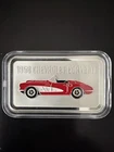 1958 Chevy Corvette Classic Car Enameled Silver Art Bar 1 oz