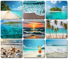 Scenic Beach Palm Trees Tropical Paradise ~ Mouse Pad / Mousepad ~ Great Gift!