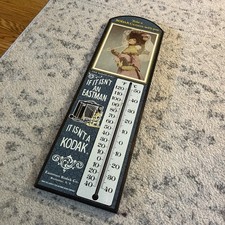 Kodak Girl Wooden Wall Plaque Thermometer 23" x 7" x.75"