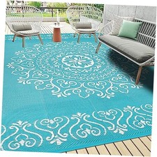  Waterproof Outdoor Rug 9x12, Reversible Plastic Straw Patio Camping Rug, 