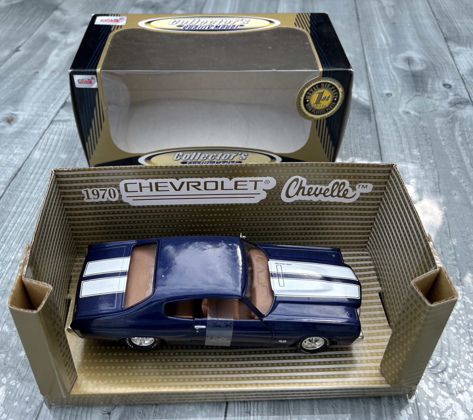 ANSON CHEVROLET CHEVELLE SS 454 1970 BLUE 1:30 DIECAST METAL BOXED 10107
