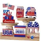 4th of July Tiered Tray Decor, Freedom Truck Patriotic Tray Decorations, God