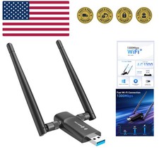 Wireless USB WiFi Adapter for PC - 1300Mbps Dual 5Dbi Antennas 5G/2.4G WiFi A...