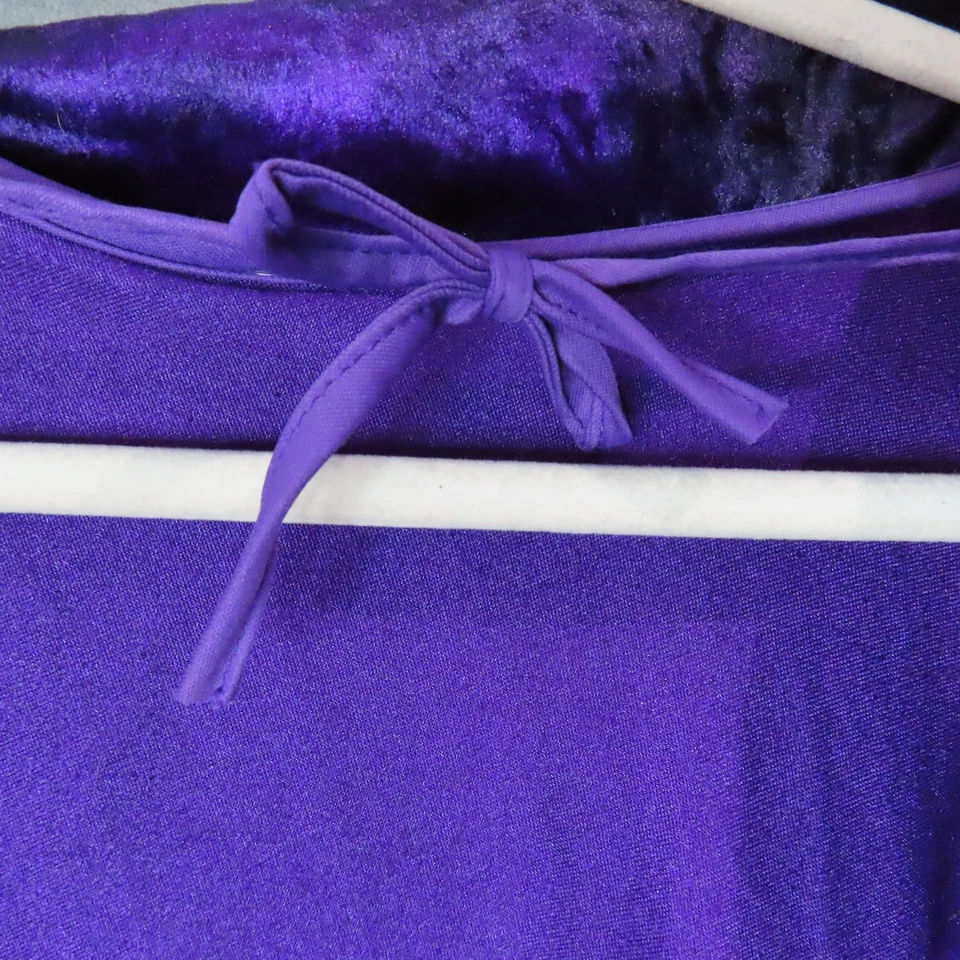 Disfraz de capa de terciopelo con capucha púrpura para mujer grande Halloween disfraces bruja gótica Foto 3 de 4