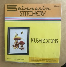 Open Complete Spinnerin Stitchery Mushrooms ST 851 Size 7" x 9"