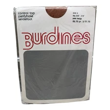 Vintage Burdines Control Top Pantyhose Pale Beige Size A Sandalfoot Fits 5’-5’4”