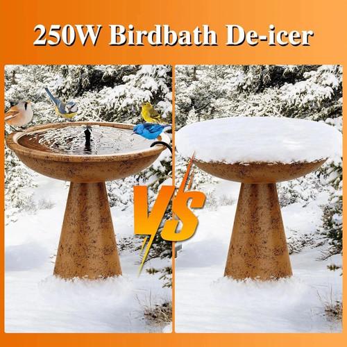 250W HEATED BIRD BATH OUTDOOR WINTER BIRDBATH HEATER with PUMP THERMOSTATIC HEAT - 第 5/18 張圖片