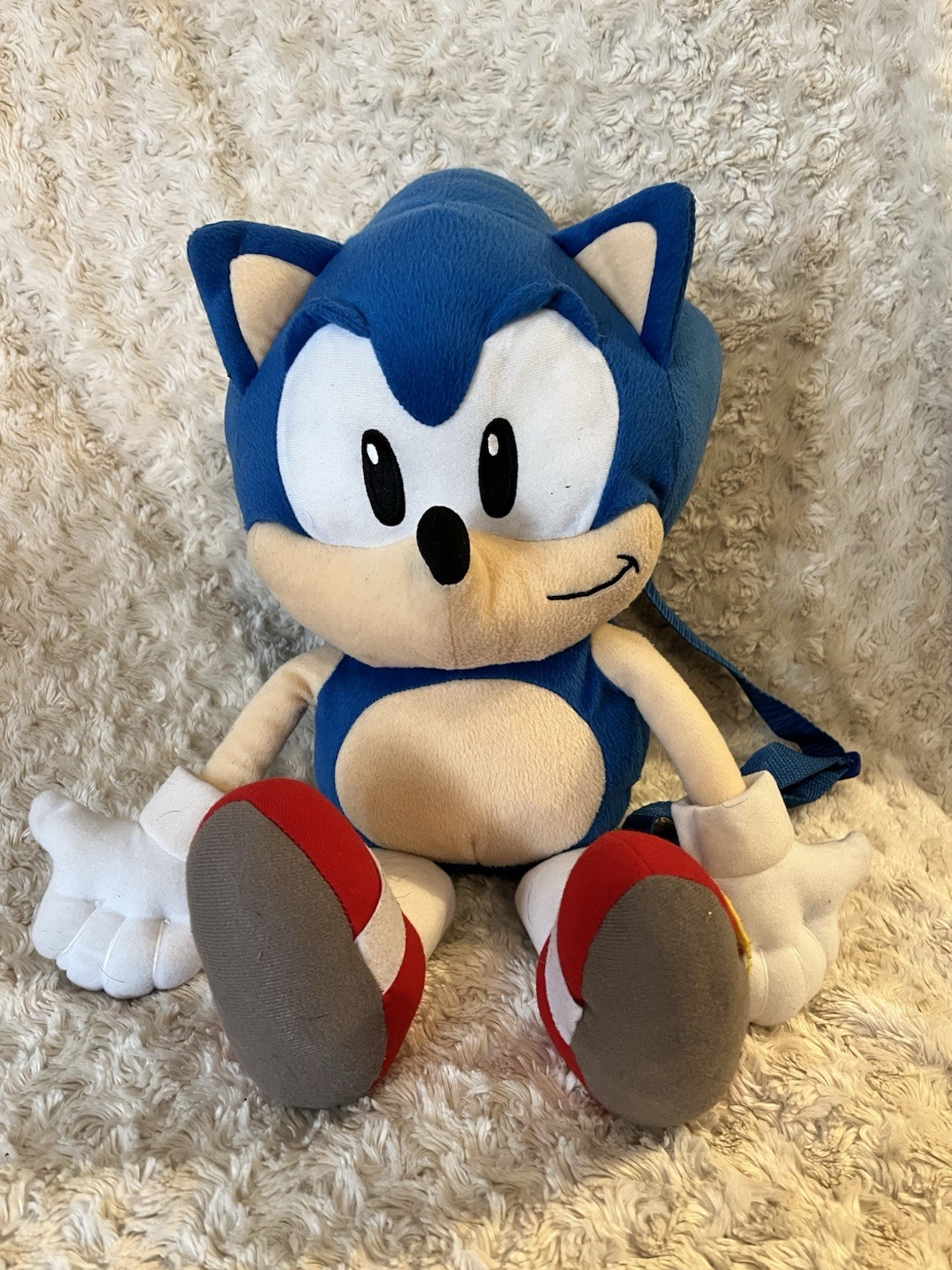 Sonic the Hedgehog 17"" Plush Backpack Blue Bag Sega
