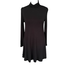 Lulus Sway, Girl, Sway!! swing dress black long sleeve turtleneck lined size S