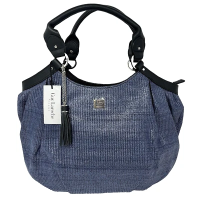 NWT Guy Laroche Blue Shoulder Handbag 15" W x 11" H x 3.5" D - Photo 1/4