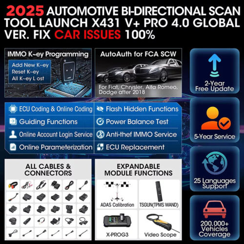 2025 LAUNCH X431 PRO3S+ PRO5 OBD2 Scanner Car Diagnostic Tool ECU Programming - Picture 18 of 19