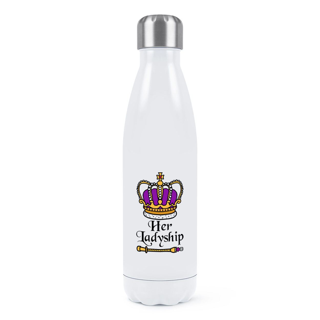 Her Ladyship Crown Double Wall Water Bottle Coronation King Charles Funny Gift
