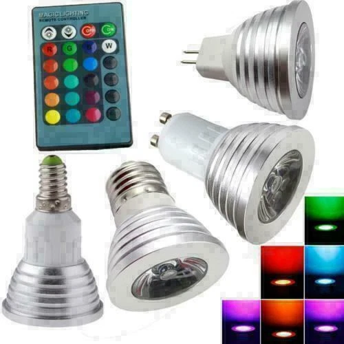 E14 GU10 E27 MR16 Ambient Light LED Spotlight IR Remote Bulb RGB Downlight - Image 3 of 4