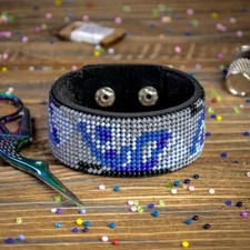 DIY Bead embroidery kit on artificial leather Bracelet