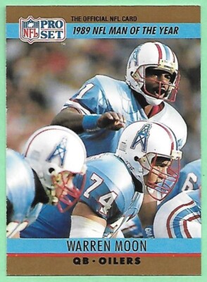1990 Pro Set Football Warren Moon #4 Oilers ~ 1989 NFL Man of the Year 