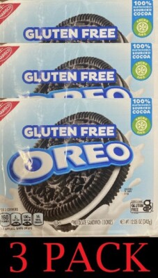 3x NABISCO OREO GLUTEN FREE Vanilla Chocolate Sandwich Cookies 12.08 oz - 3 PACK