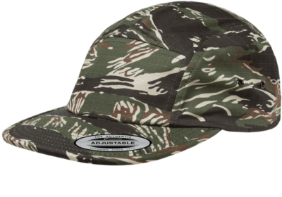 Yupoong 7005 Plain 5 Panel Jockey Camper Cap Flat Low Profile Hat