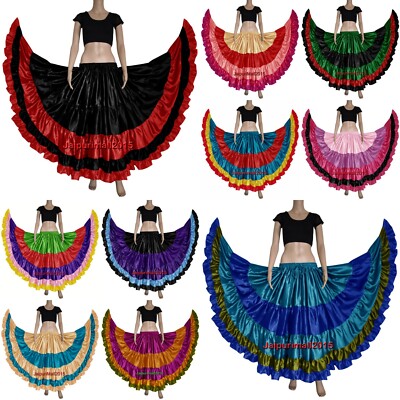 フラダンス Belly dance skirt 25 yard Satin Gypsy Skirt 25 Yard Skirt/32 Yard Skirt Tribal Belly Dance