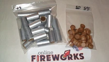 25 Silver 5/8 x 1 1/2 x 3/32 inch Paper Fireworks Tubes + 50 Free Plugs  Free SH