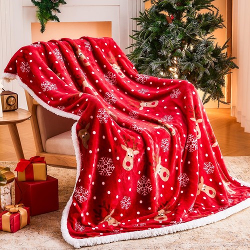 Ramees Christmas Throw Blanket Christmas Decorations Blankets and Throws Fuzz...