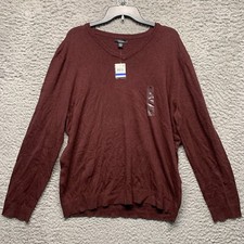 Alfani Sweater Mens XL Port Red V Neck Long Sleeve Lightweight Pullover