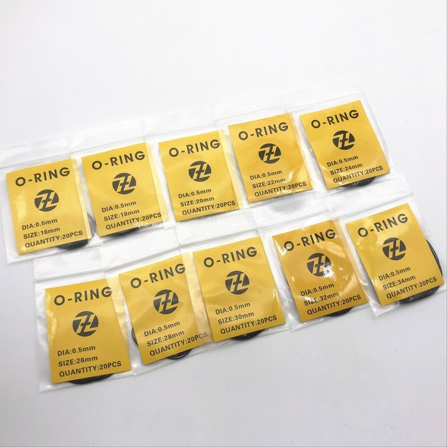 200pcs 0.5mm 16mm34mm Watch ORing Waterproof Rubber Seal Watch Back