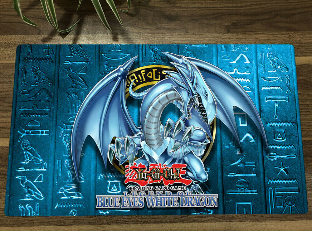 YuGiOh Playmat Blue-Eyes White Dragon TCG CCG Pad Trading YuGiOh Playmat Blue-Eyes White Dragon TCG CCG Pad Trading